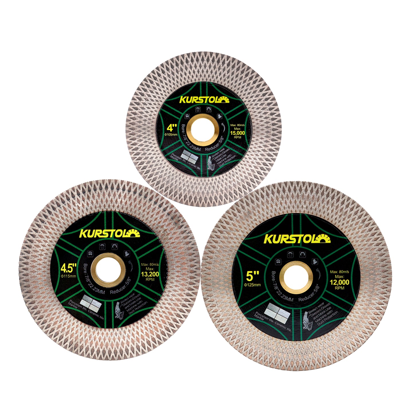 Tile Diamond Saw Blade - 4/4.5/5/9 inch Dual-Purpose Diamond Cutting Disc,Angel Grinder Blade Arbor 7/8"-5/8" for Cutting and Grinding Ceramic Tiles,Porcelain,Granite,Marble